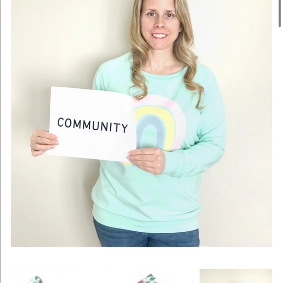 Ethically sewn made in Canada Rainbow Sweater - Picture 4 of 6